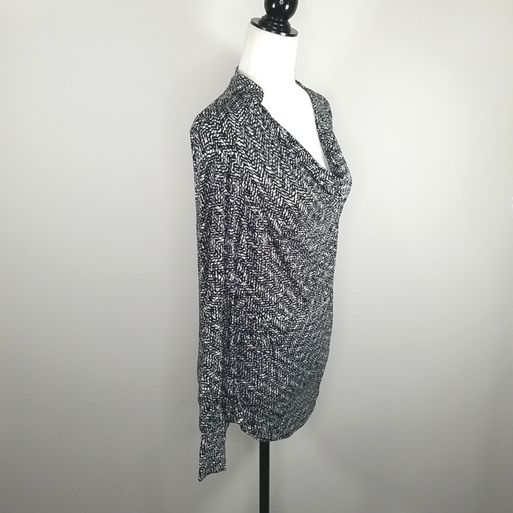 Vintage Tribal Women's Top Size M Long Sleeve Cowl Neck All Over Print - Picture 3 of 8